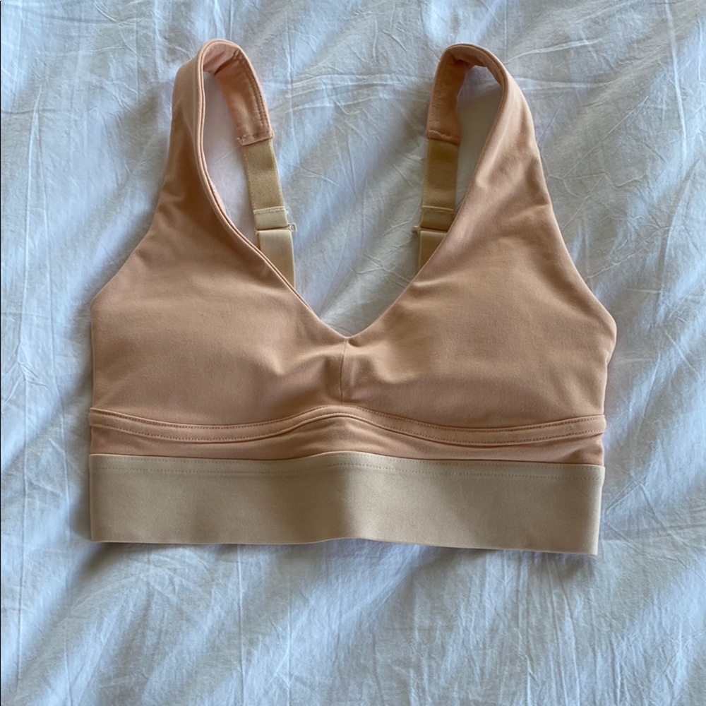 Fabletics Blush and Beige Sports Bra